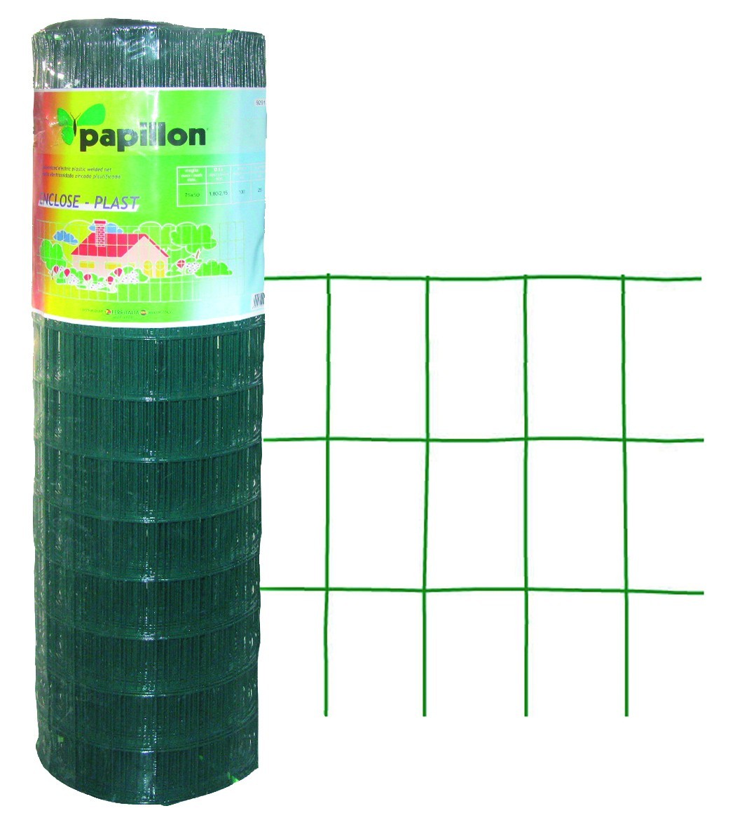 Rete Elettrosaldata Plastificata Verde 25M Maglia 50x75 Recinzione H80-200cm VBS