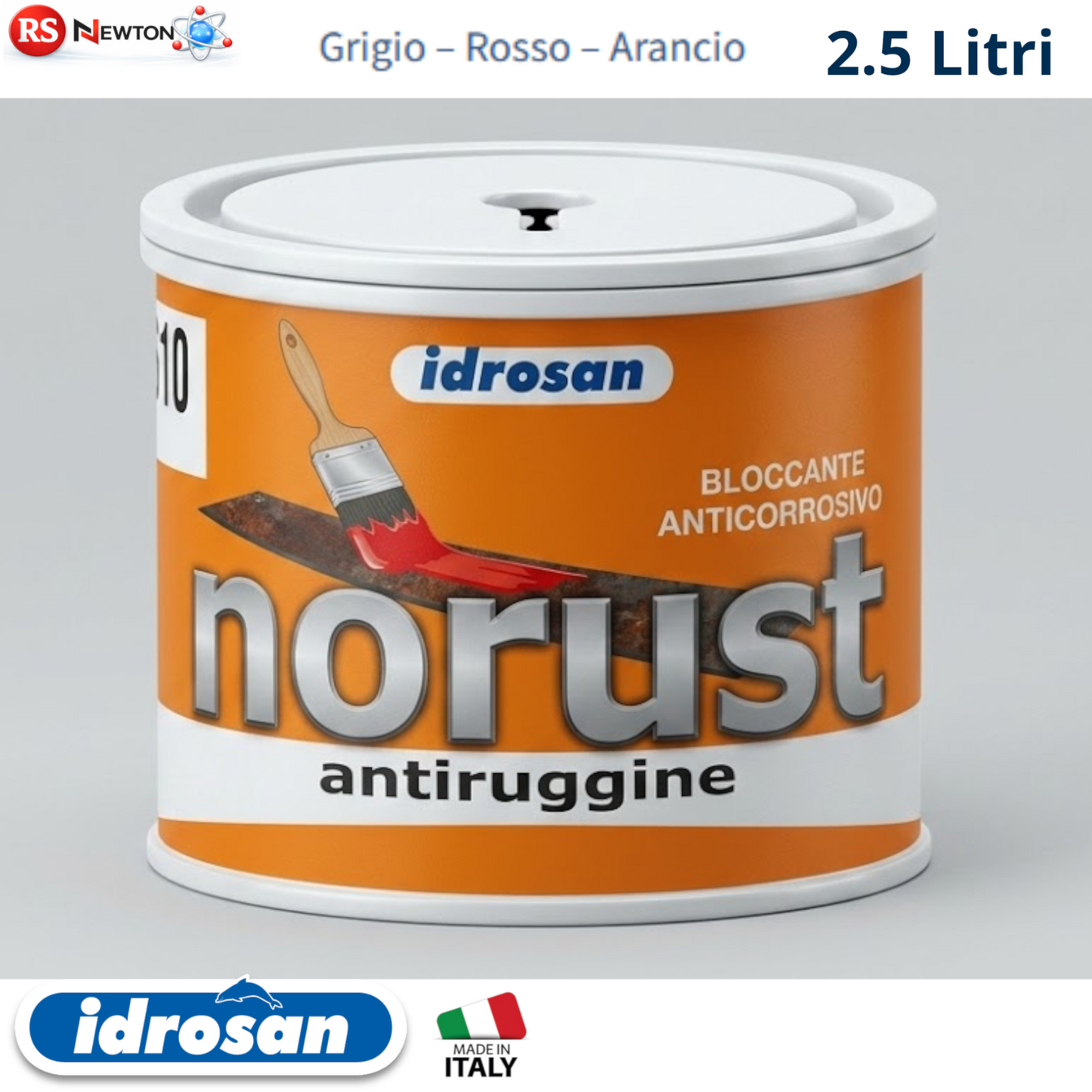 Antiruggine Ferro Legno NORUST Fondo Anticorrosivo Rapido Verniciatura 2,5Lt I.D