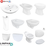 Lavabo Ceramica Bianco Lavello Vaso Bagno WC Bidet Colonna Cassetta LINPHA D.X