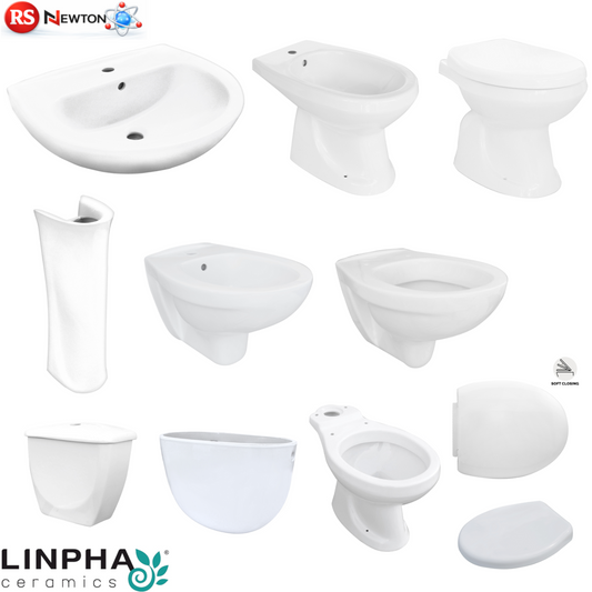 Lavabo Ceramica Bianco Lavello Vaso Bagno WC Bidet Colonna Cassetta LINPHA D.X