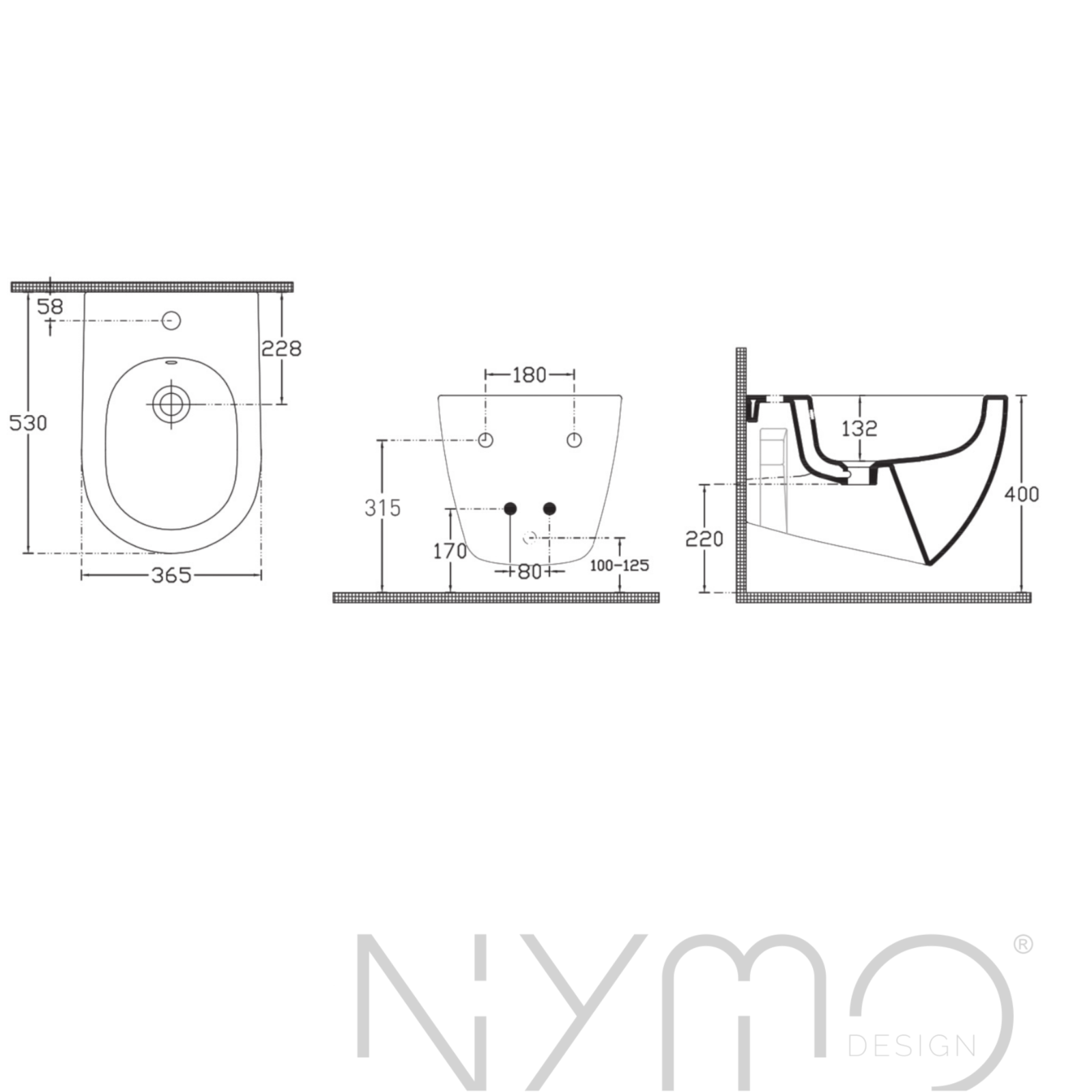 Bidet Sospeso INFINITY Sanitari Bagno Ceramica Moderno Fissaggi Nascosti D.X