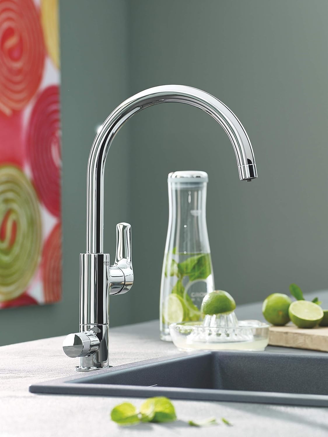 Rubinetto Miscelatore Per Lavello Cucina GROHE PURE Con Sistema Filtro Acqua D.X