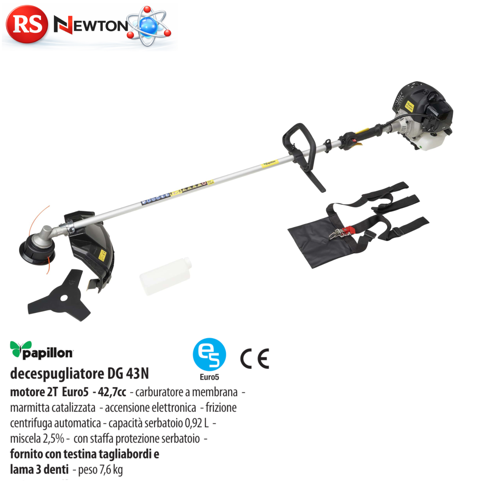 Decespugliatore a Scoppio 2 Tempi a Membrana 42,7cc Tagliabordi Giardino VBS