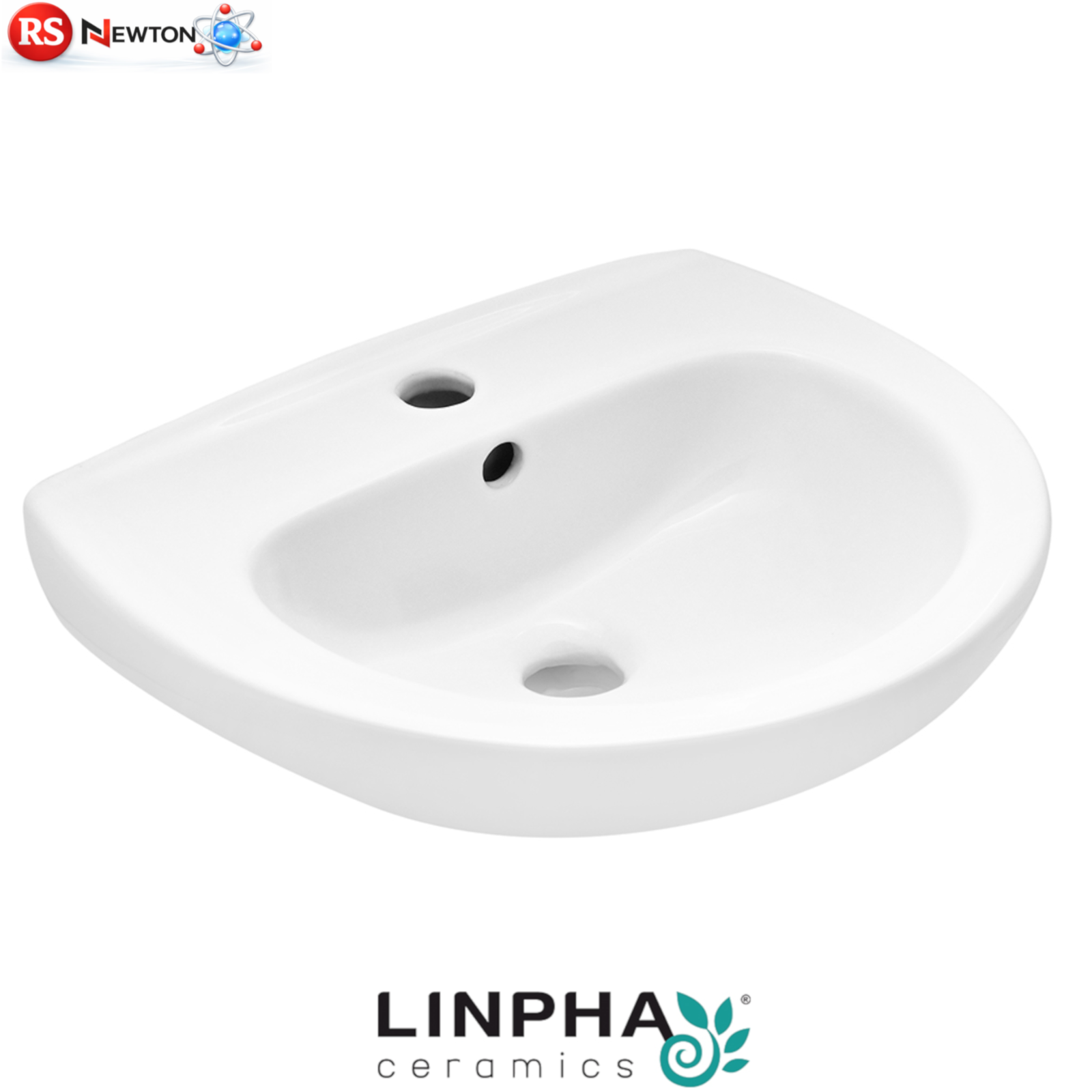 Lavabo a Parete Sospeso Salvaspazio Bagno 37x45 cm LINPHA Ceramica Moderno D.X