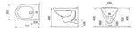 Bidet Sospeso a Parete Moderno LINPHA Metrica Ceramica Bianco Bagno D.X