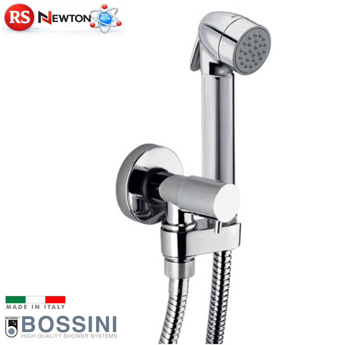 Set Doccia Completo TALITA Doccetta Pulsante Ottone + Flessibile + Supporto D.X