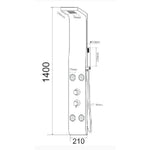 Pannello Doccia Multifunzione BIANCO OPACO Colonna In ABS 3 Funzioni 21x140 D.X