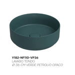 Lavabo Bagno Da Appoggio Rotondo NYMO Ø36cm Ceramica Moderno Ultra Sottile D.X
