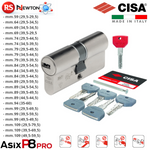 Cilindro Profilo Europeo Sagomato CISA ASIX P8 PRO Chiave Cantiere Ottone G.F