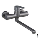 Rubinetto a Muro Miscelatore Lavello Cucina Moderno Cromato Nero Nichel D.X