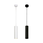 Lampada Sospesa GU10 30cm Moderna Cilindro Bianco Nero Lampadario a Faretto V.L