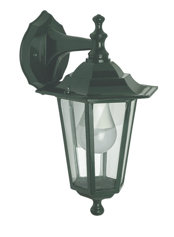Lanterna Esterno Bassa Nero Verde Vintage Lampada Alluminio Giardino Parete VBS