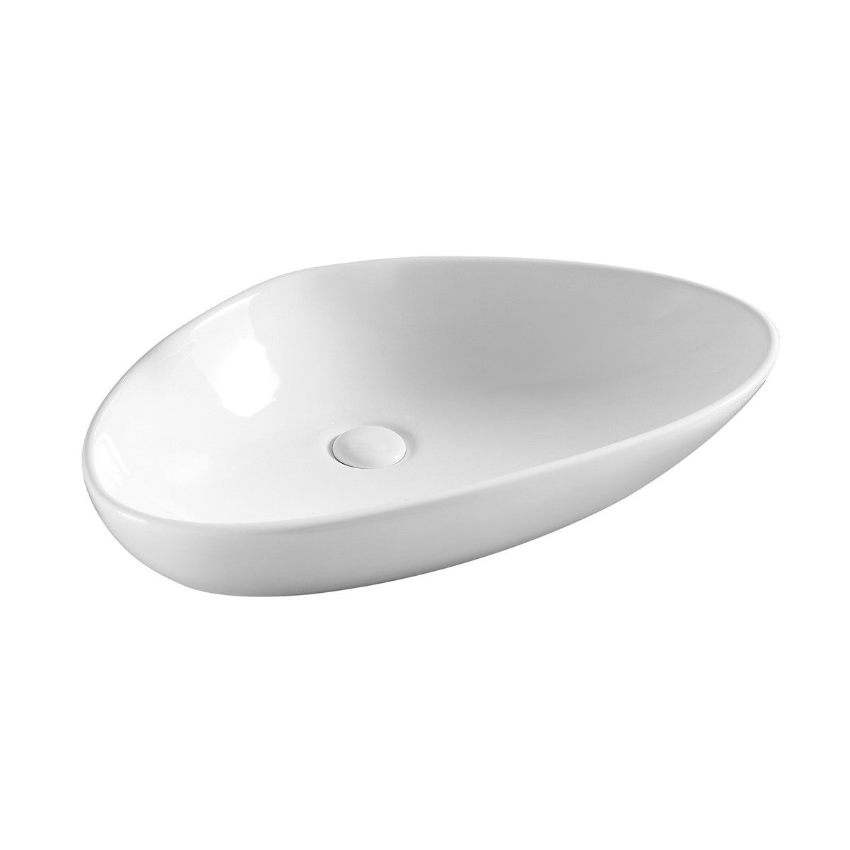 Lavabo Appoggio 58x38,5 cm Linpha LA35 Ceramica Bianca Design Moderno Bagno D.X