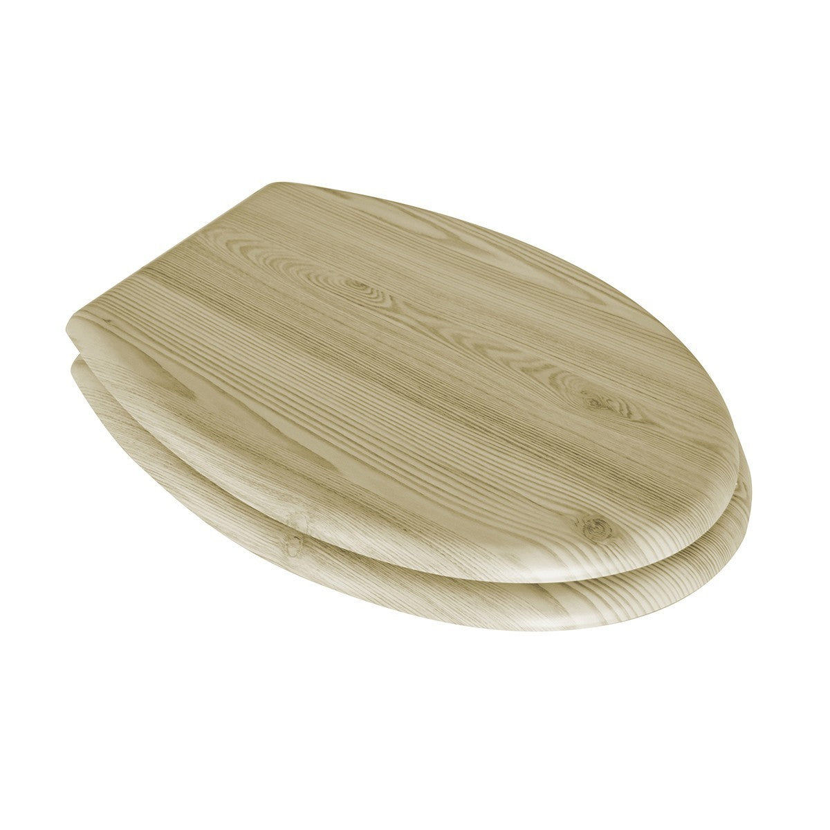Sedile WC Universale in Legno Acero Cerniere Regolabili Copriwater Tavoletta D.X