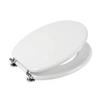 Sedile WC Universale in Legno MDF CopriWater Cerniere Acciaio Regolabili D.X