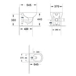 Sanitari Filo Muro LINPHA Ambrosia Rimless Vaso WC Bagno Bidet Copri Water D.X