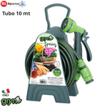 Set Micro Tubo Irrigazione 11 mm 10 Mt Pistola 6 Getti Avvolgitubo Spring D.X