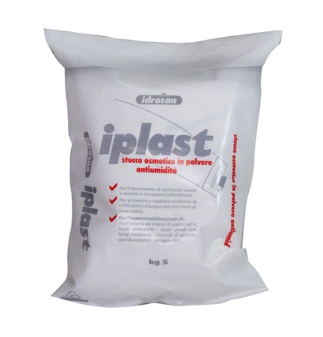 Stucco Osmotico Bianco Antiumidità 5Kg Interni Esterni Anti Infiltrazioni I.D