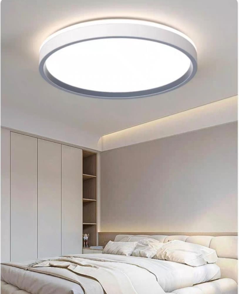 Lampadario Moderno LED Bianco Nero Oro 80W Plafoniera da Soffitto Rotonda V.L