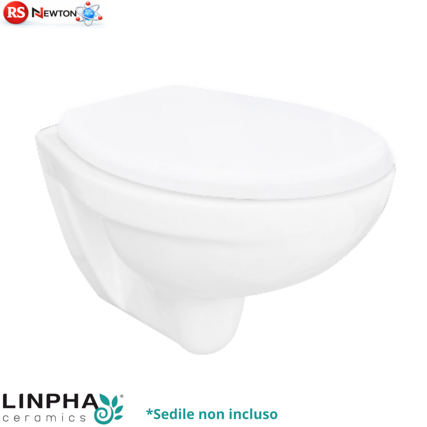 Vaso WC Sospeso LINPHA Metrica Ceramica Bianco Sanitari Bagno Moderno Parete D.X