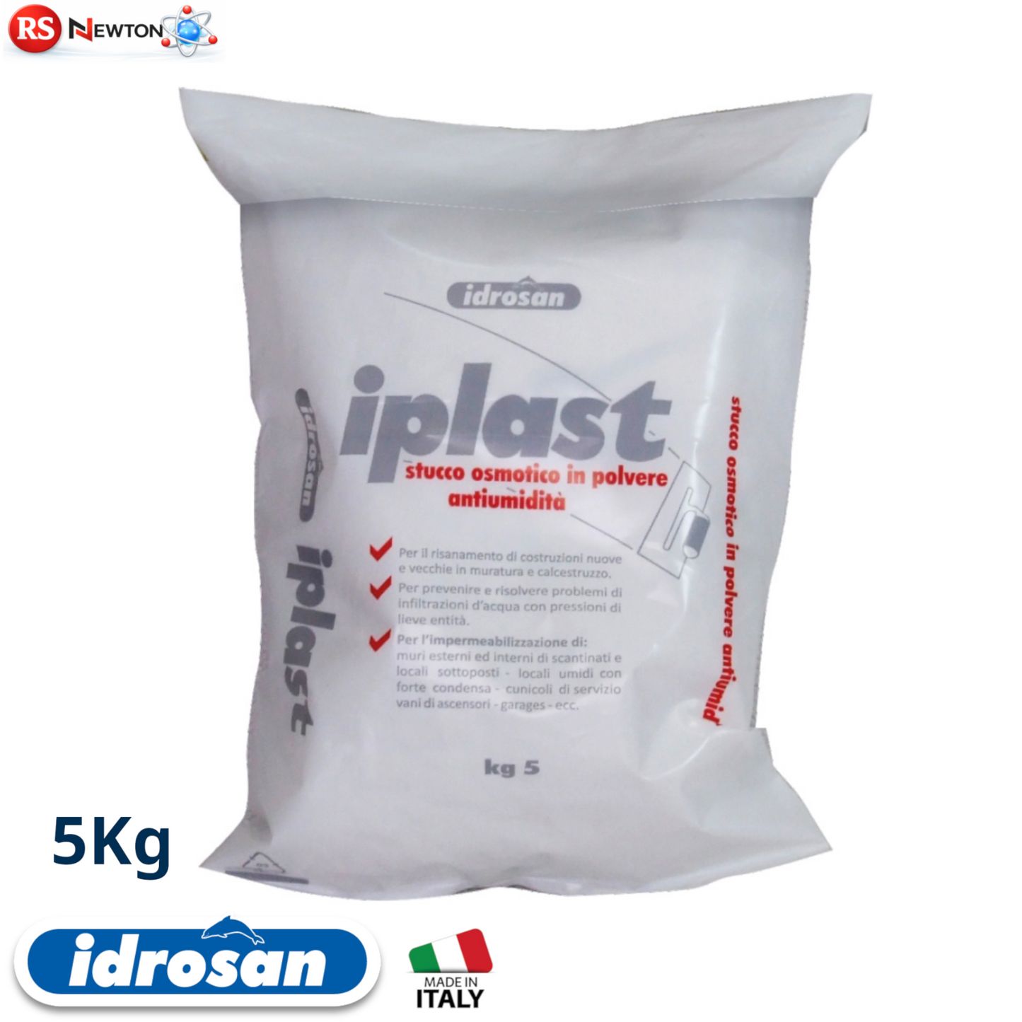 Stucco Osmotico Bianco Antiumidità 5Kg Interni Esterni Anti Infiltrazioni I.D