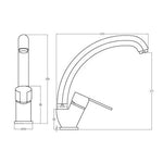 Miscelatore Rubinetto Lavello Cucina Canna Alta Ottone Cromato Serie IOLE D.X
