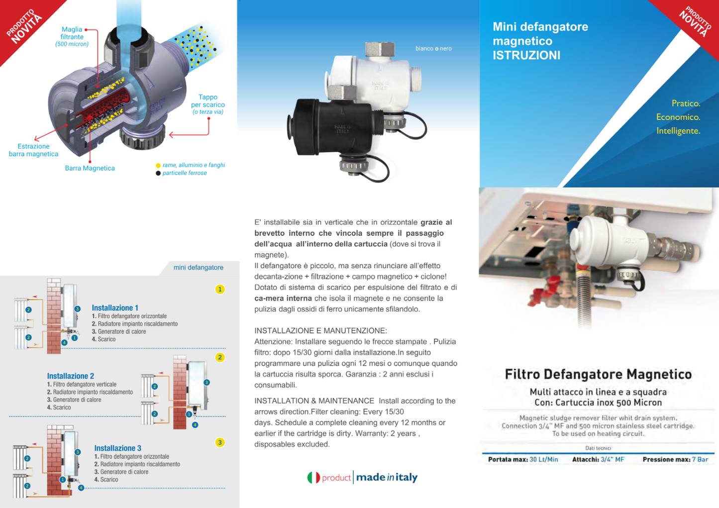 Kit Salvacaldaia Completo ECO Defangatore Magnetico Dosatore Neutralizzatore D.X