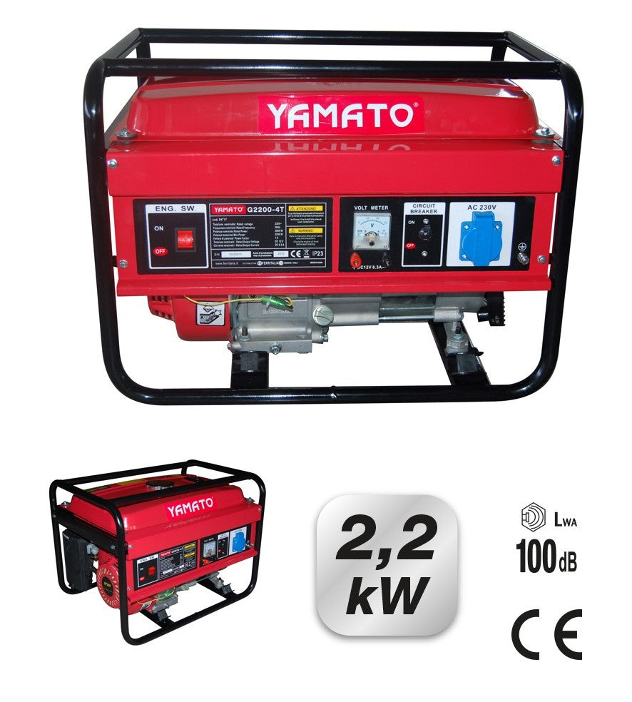 Motogeneratore 2200W 4T 196cc Benzina 230V con Caricabatteria Serbatoio 15L VBS