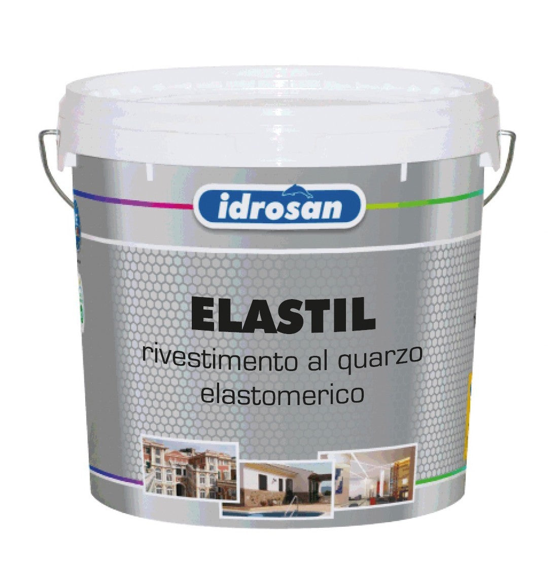 Rivestimento Elastomerico Quarzo Bianco ELASTIL Pittura Anticrepe Facciate I.D