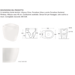 Vaso WC Rimless Filo Muro LINPHA Azalea H49 Sanitari Bagno Scarico Parete D.X