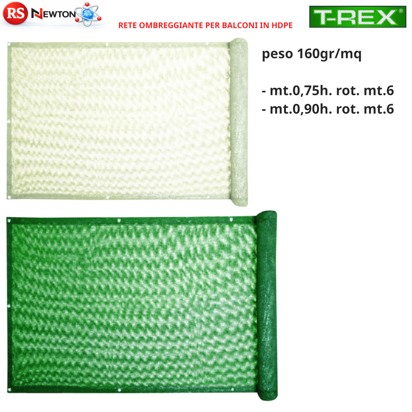 Rete Ombreggiante Per Balconi Telo Frangivista HDPE Ecru Verde Oscurante 6mt G.F