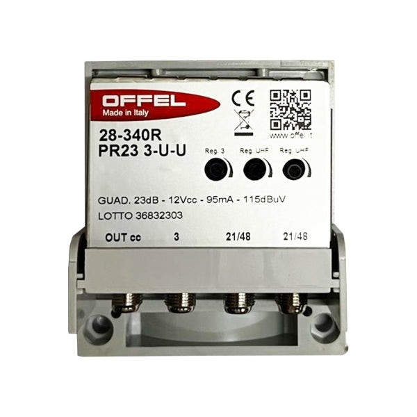 Centralino Esterno 23 dB 3 Ingressi Con Alimentatore Da Interno 2 Uscite 360 mAh OFFEL