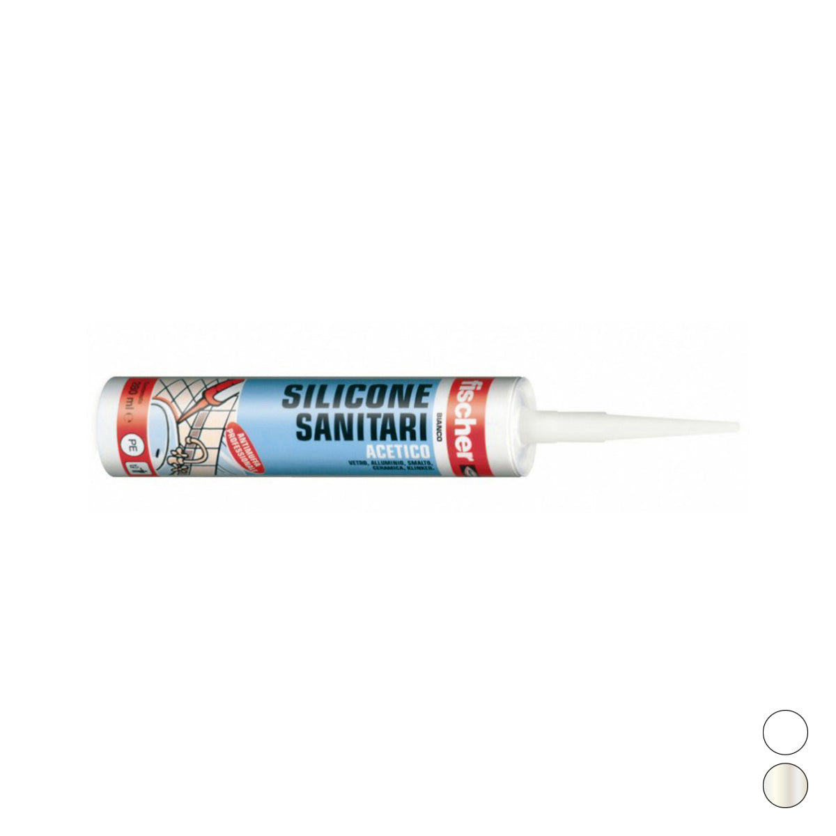SILICONE SANITARIO ACETICO RESISTENTE ALLA MUFFA bianco