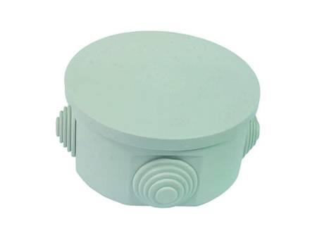 CASSETTA STAGNA TONDA CON COPERCHIO E 4 PASSACAVI IP44- ø mm.80x40h. (002) -