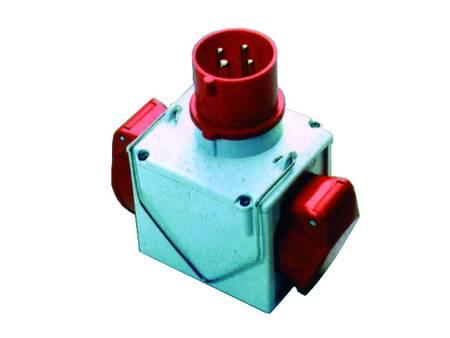 ADATTATORE INDUSTRIALE 380V CON SPINA E 2 PRESE CEE IP44 FANTON