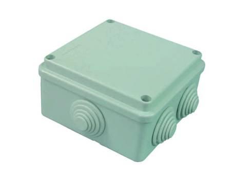 CASSETTA STAGNA QUADRATA CON COPERCHIO E 6 PASSACAVI IP44- mm.80x80x40h.