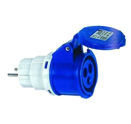 ADATTATORE INDUSTRIALE CON SPINA SCHUKO E PRESA CEE IP44