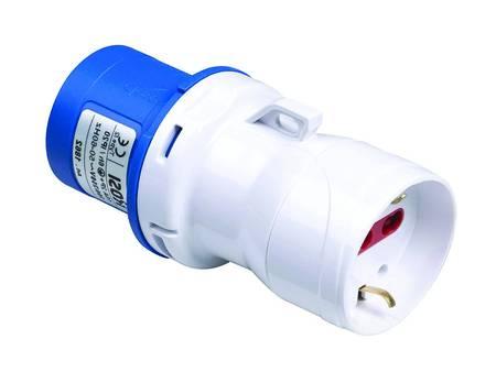 ADATTATORE INDUSTRIALE C/ SPINA CEE E PRESA SCHUKO 10/16A BIPASSO IP44