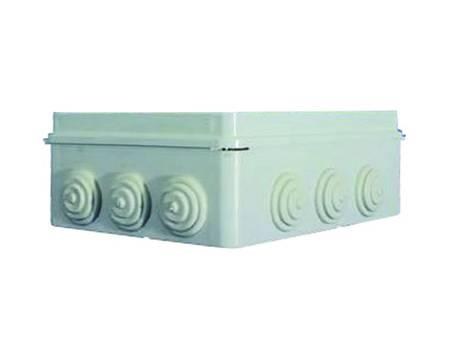 CASSETTA STANA RETTANGOLARE CON COPERCHIO E 12 PASSACAVI IP65- mm.300x220x120h