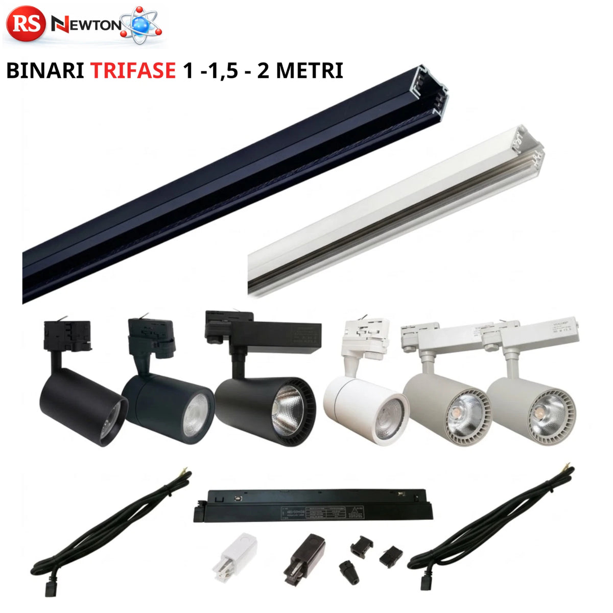 FARETTO A BINARIO TRIFASE 48V LED FARETTI BARRE 1 2 M GRIGLIA SOSPENSIONE V.L