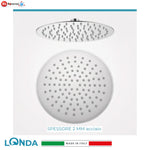 Soffione Doccia Tondo Orientabile 200mm Acciaio Inox 304 Ultrasottile 2 mm G1/2