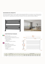 Termoarredo Orizzontale Acciaio Bianco Antracite Radiatore Bagno Termosifone D.X