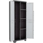 Armadio Portascope 2 Ante 3 Ripiani Plastica Grigio Finitura Legno 68x39x173 V.X