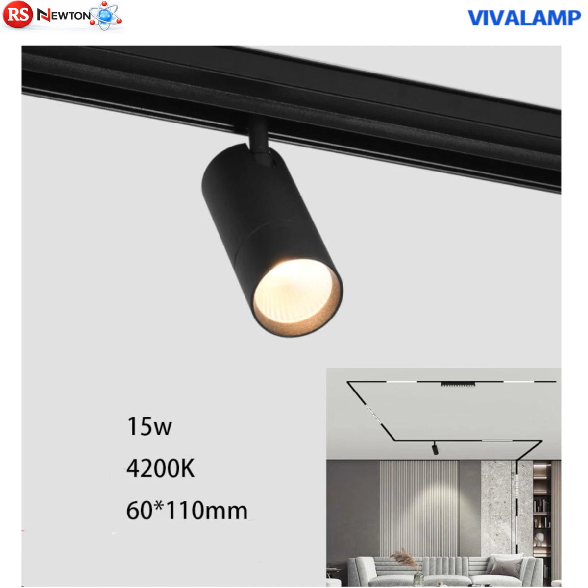Faretto Kit Binario Magnetico 48V Completo LED Faretti Sospesi Incasso Soffitto