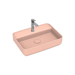 Lavabo d'Appoggio Rettangolare Ceramica NYMO 55x40 cm Foro Rubinetto Bagno D.X