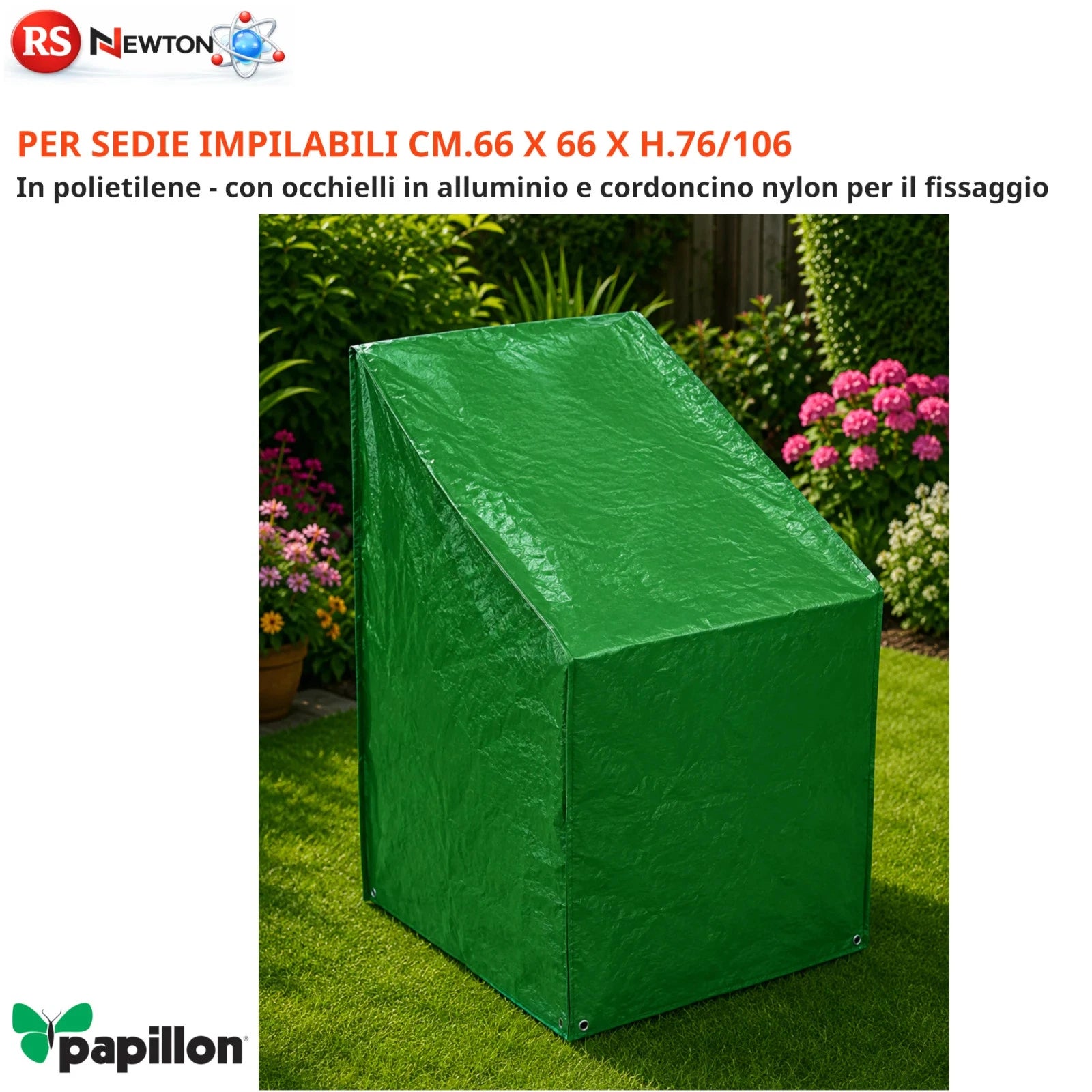 Copertura Sedie Giardino 66x66x76/106 Telo Impermeabile Sedia Anti Pioggia VBS