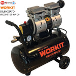 Compressore Silenziato WORKIT 25L 1HP 8 Bar 60 dB Senza Olio 230V 2 Ruote V.X