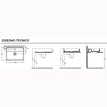 Lavabo d'Appoggio Rettangolare Ceramica NYMO 55x40 cm Foro Rubinetto Bagno D.X
