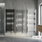 Termoarredo Dritto Scaldasalviett<wbr/>e Radiatore Bagno Bianco Nero Cromo H 112cm D.X