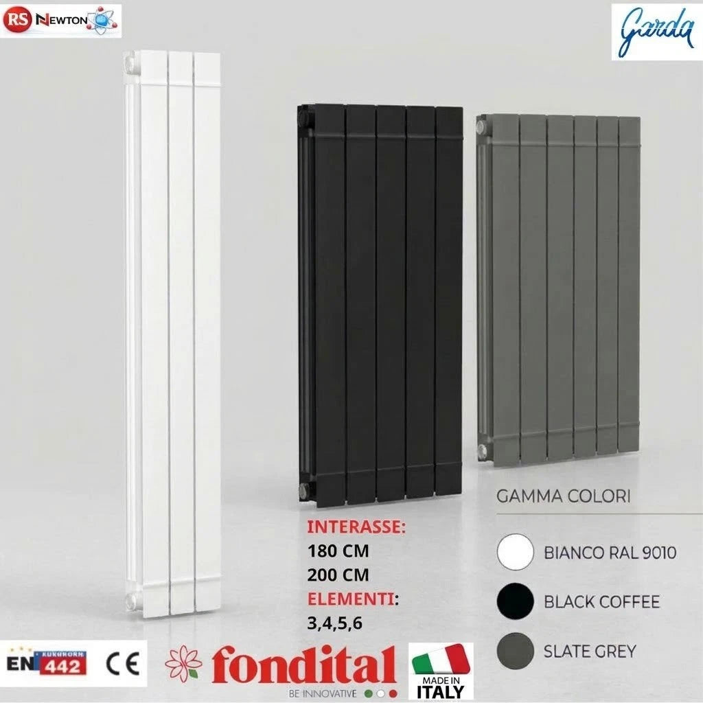 Termosifone FONDITAL Radiatore Alluminio Int. 1800 2000 Nero Grigio Bianco D.X